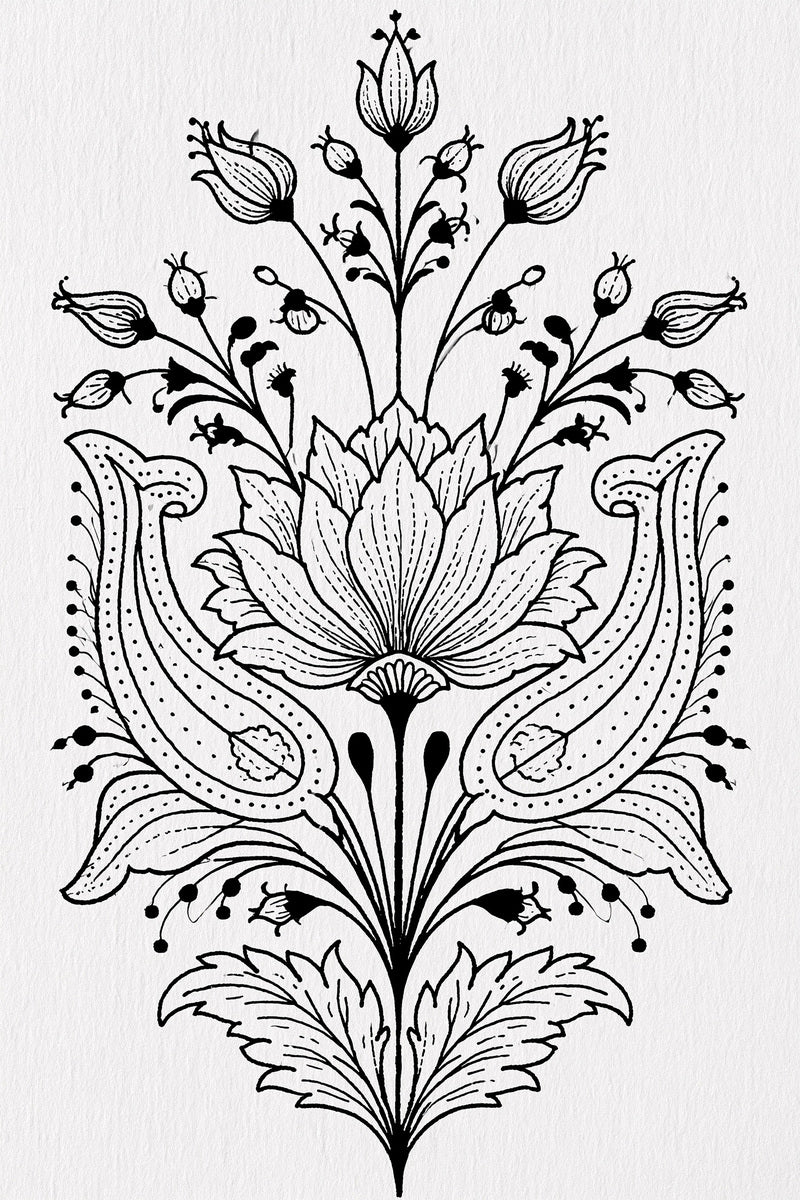 Mughal And Persian Garden Inspired 02 from Mughal & Persian Garden Embroidery Book 1, a digital embroidery design reference for machine embroidery designs, embroidery patterns and botanical and floral embroidery.