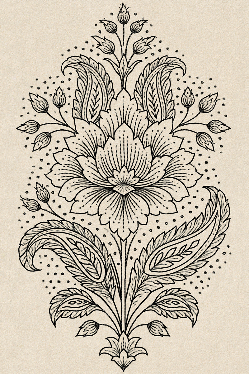 Mughal And Persian Garden Inspired 02 from Mughal & Persian Garden Embroidery Book 5, a digital embroidery design reference for machine embroidery designs, embroidery patterns and botanical and floral embroidery.