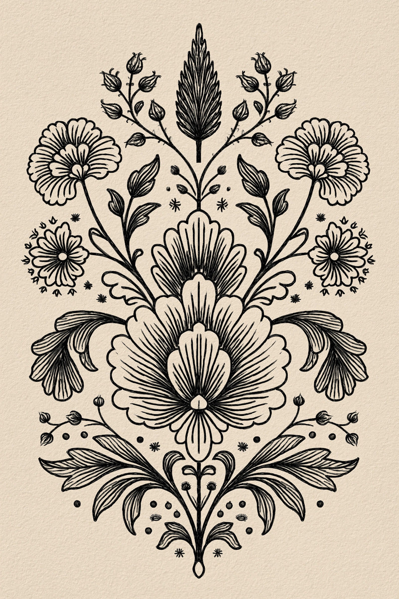 Mughal And Persian Garden Inspired 03 from Mughal & Persian Garden Embroidery Book 2, a digital embroidery design reference for machine embroidery designs, embroidery patterns and botanical and floral embroidery.