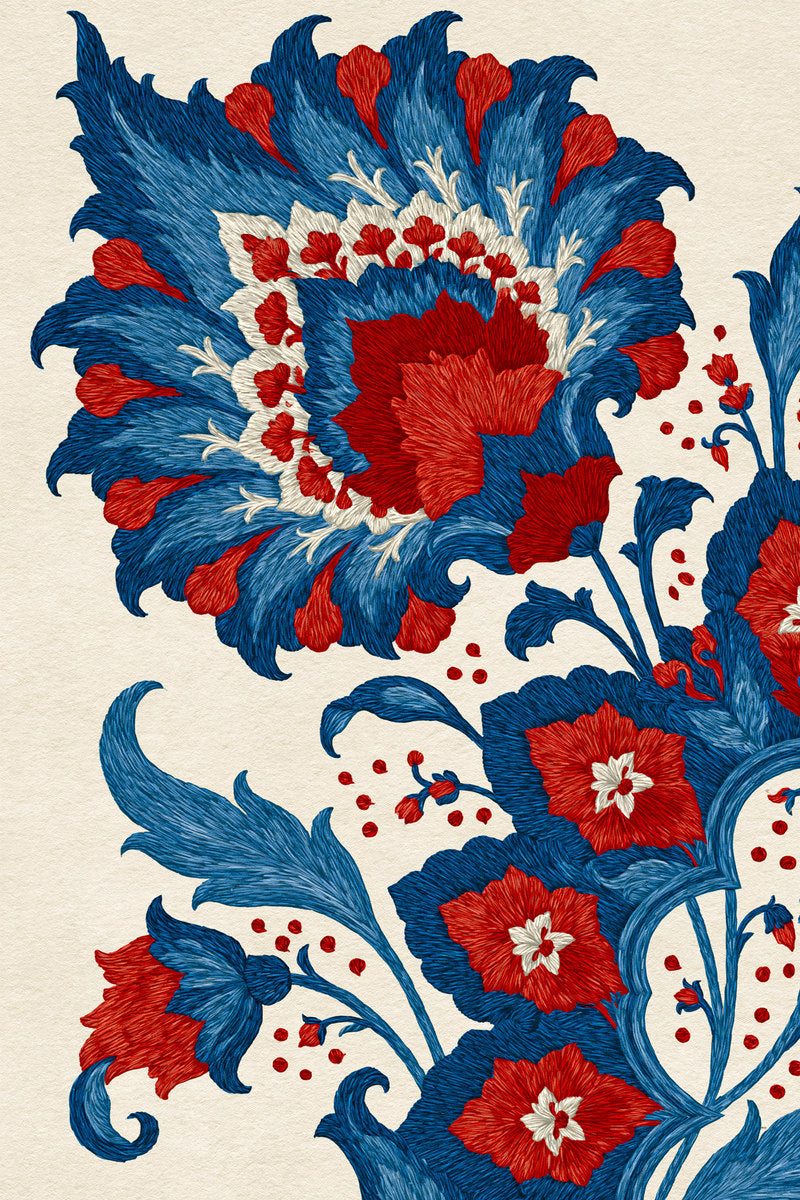 Mughal And Persian Garden Inspired 03 from Mughal & Persian Garden Embroidery Book 6, a digital embroidery design reference for machine embroidery designs, embroidery patterns and botanical and floral embroidery.