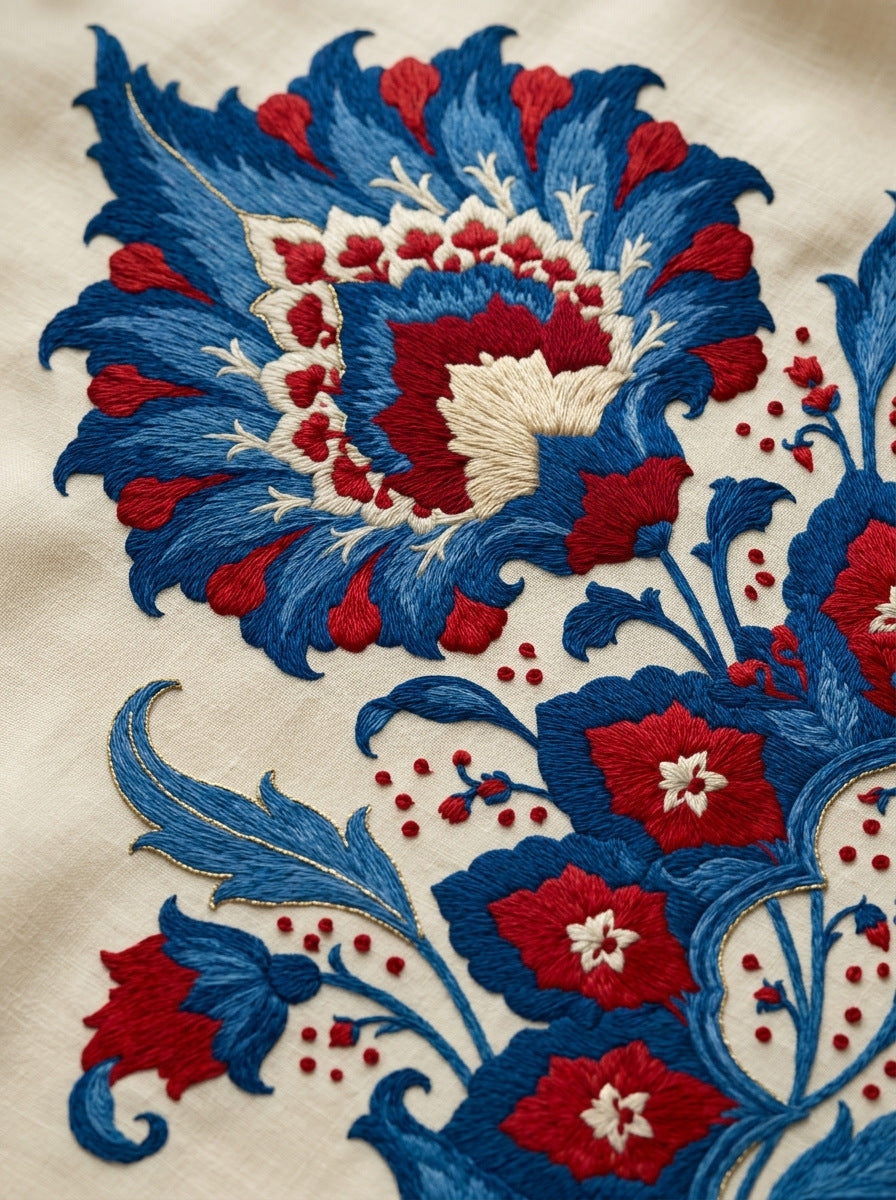 Mughal And Persian Garden Inspired 03 from Mughal & Persian Garden Embroidery Book 6, a digital embroidery design reference for machine embroidery designs, embroidery patterns and botanical and floral embroidery.