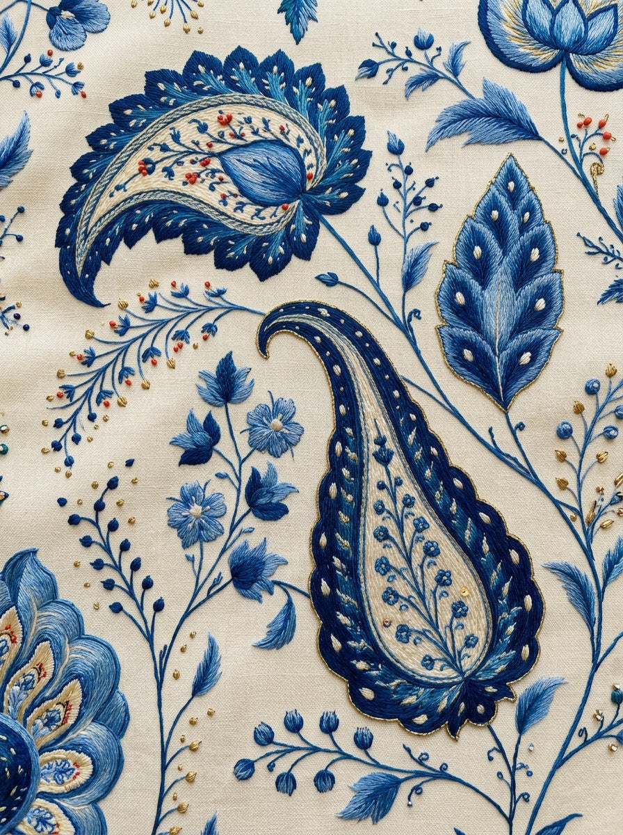 Mughal And Persian Garden Inspired 04 from Mughal & Persian Garden Embroidery Book 1, a digital embroidery design reference for machine embroidery designs, embroidery patterns and botanical and floral embroidery.