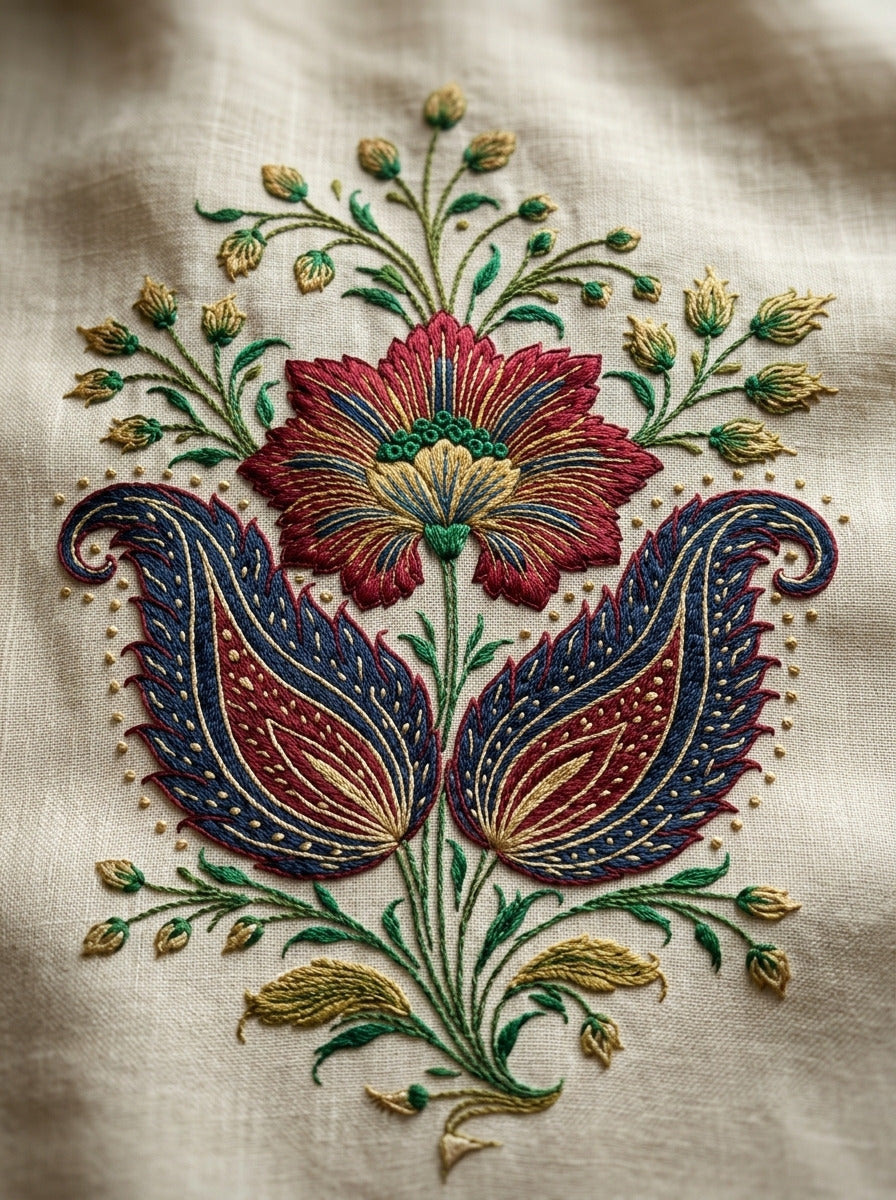 Mughal And Persian Garden Inspired from Mughal & Persian Garden Embroidery Book 2, a digital embroidery design reference for machine embroidery designs, embroidery patterns and botanical and floral embroidery.