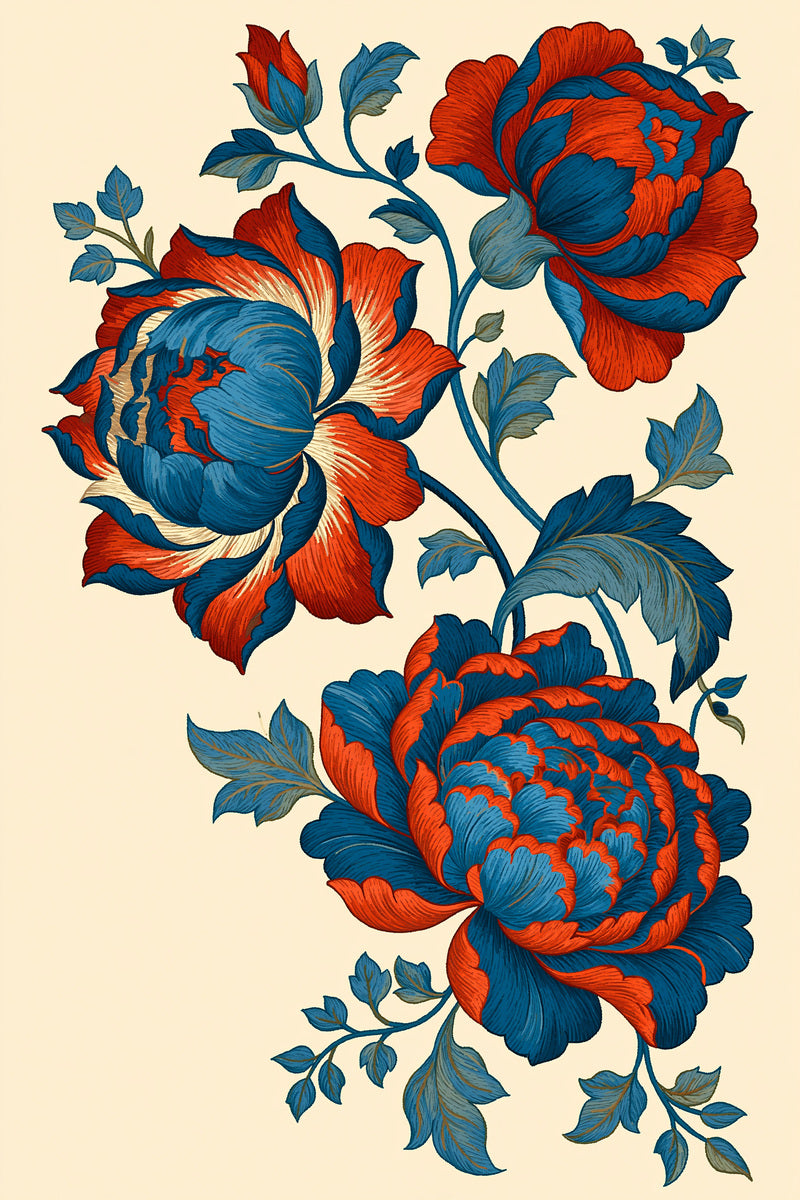 Mughal Floral Corner Mughal Persian 02 from Mughal, Persian & Oriental Embroidery Book 4, a digital embroidery design reference for machine embroidery designs, embroidery patterns and corner embroidery.
