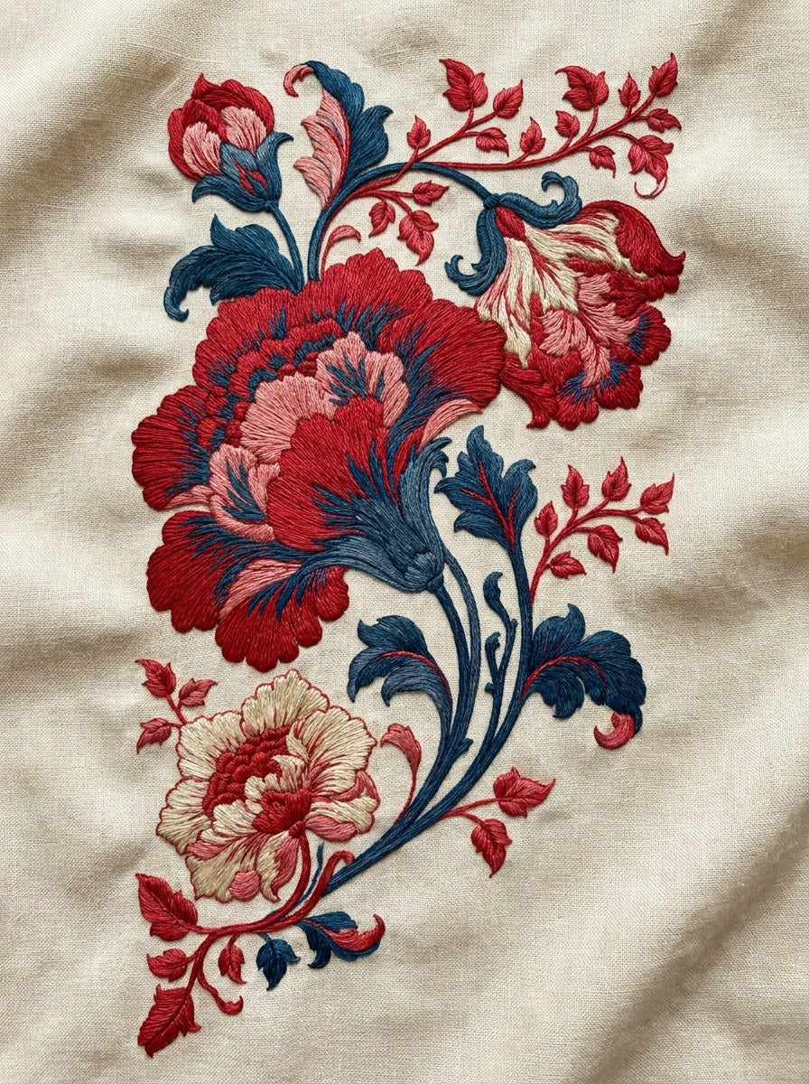 Mughal Floral Corner Mughal Persian 03 from Mughal, Persian & Oriental Embroidery Book 1, a digital embroidery design reference for machine embroidery designs, embroidery patterns and corner embroidery.