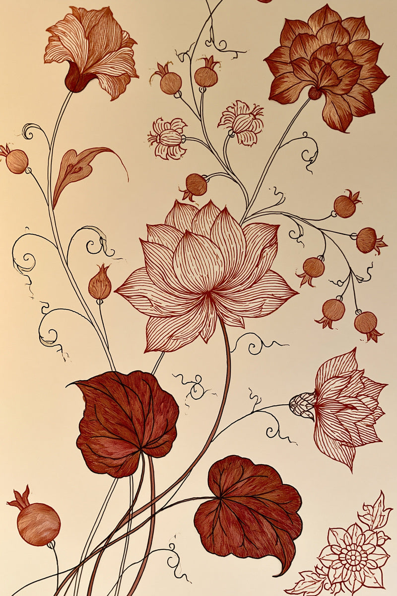 Mughal Garden Collection Plate Mughal from Mughal, Persian & Oriental Embroidery Book 1, a digital embroidery design reference for machine embroidery designs, embroidery patterns and botanical and floral embroidery.