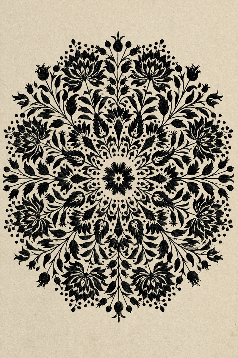 Mughal Garden Medallion Mughal from Mughal & Persian Garden Embroidery Book 3, a digital embroidery design reference for machine embroidery designs, embroidery patterns and botanical and floral embroidery.