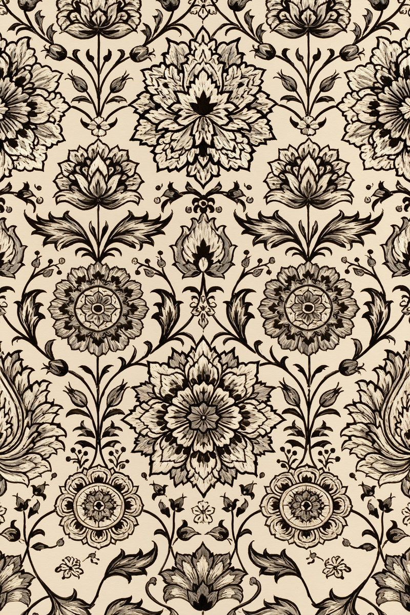 Mughal Persian Medallion Library Plate from Mughal & Persian Garden Embroidery Book 6, a digital embroidery design reference for machine embroidery designs, embroidery patterns and botanical and floral embroidery.