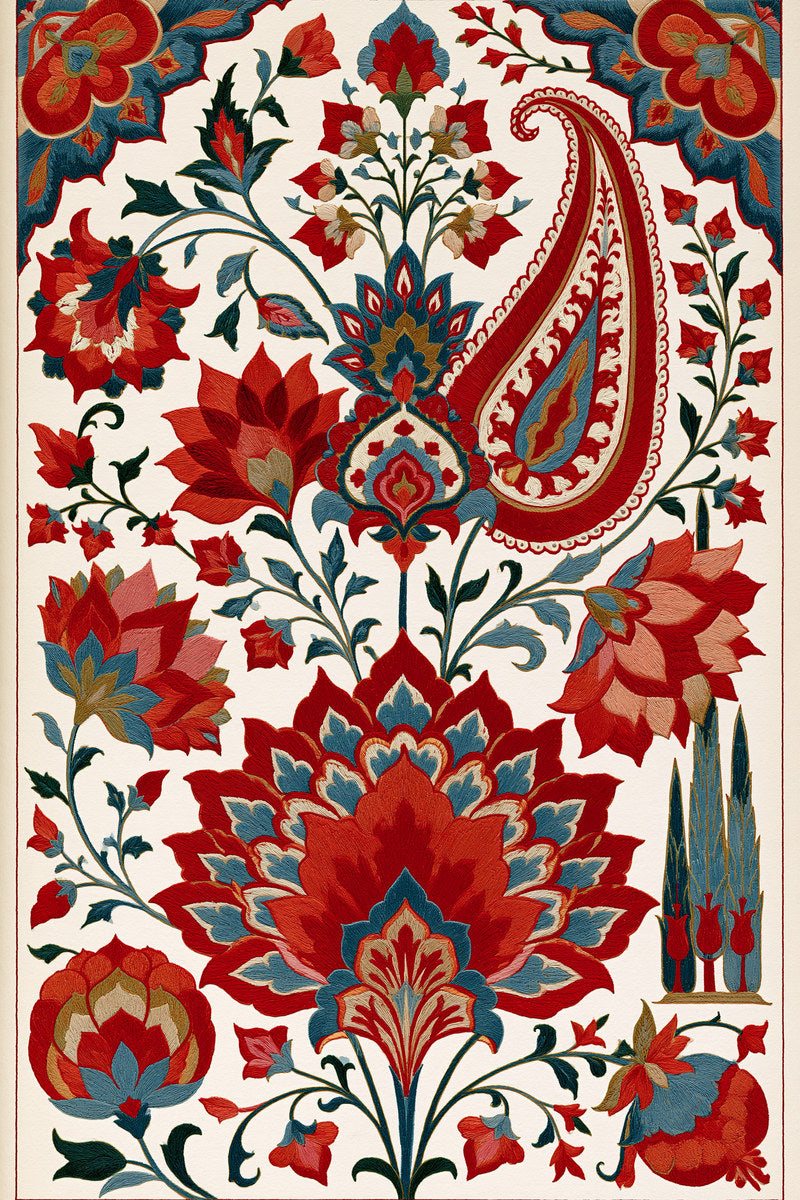 Mughal Persian Oriental Motif System from Mughal, Persian & Oriental Embroidery Book 2, a digital embroidery design reference for machine embroidery designs, embroidery patterns and embroidery design reference.