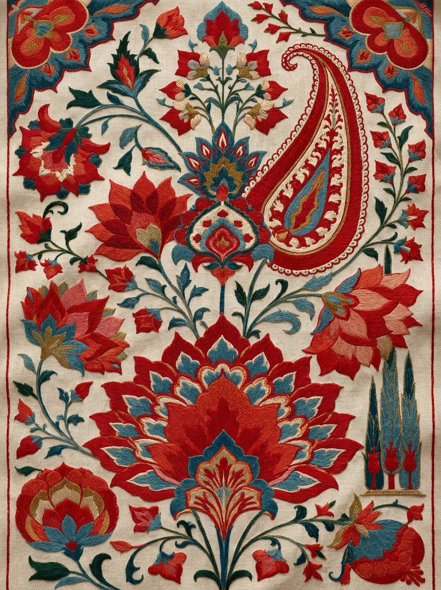 Mughal Persian Oriental Motif System from Mughal, Persian & Oriental Embroidery Book 2, a digital embroidery design reference for machine embroidery designs, embroidery patterns and embroidery design reference.