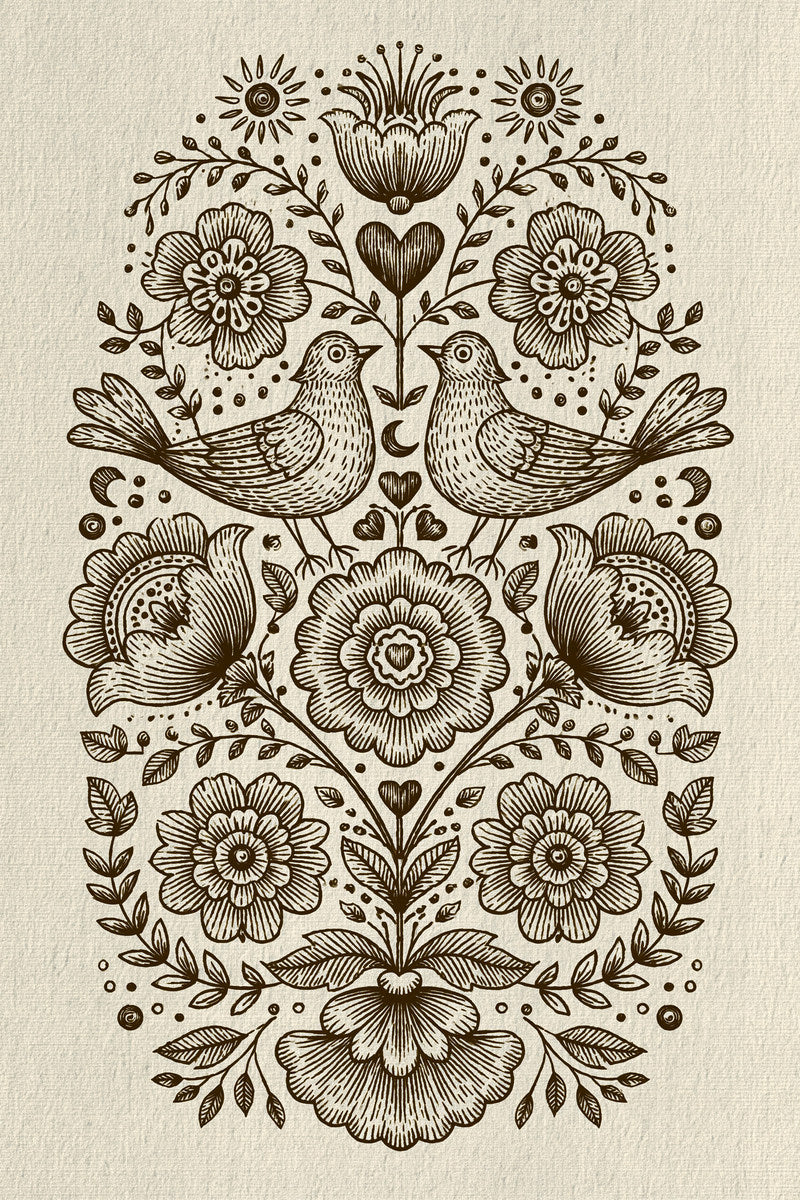 Naive Home Textile Folk Panel from Global Folk Art Embroidery Book 2, a digital embroidery design reference for machine embroidery designs, embroidery patterns and embroidery design reference.