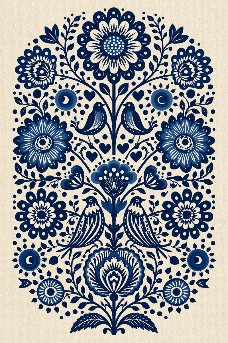 Naive Home Textile Folk Panel from Global Folk Art Embroidery Book 4, a digital embroidery design reference for machine embroidery designs, embroidery patterns and embroidery design reference.