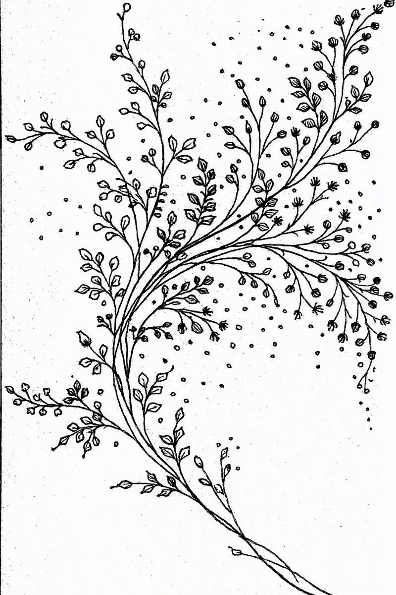 Napkin Corner Botanical Sprig from Botanical Sprig Library Book 3, a digital embroidery design reference for machine embroidery designs, embroidery patterns and corner embroidery.