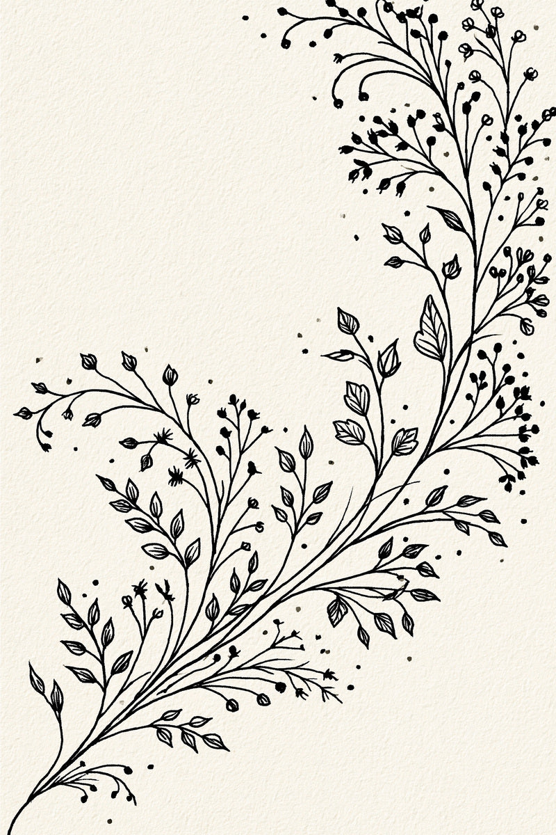Napkin Corner Botanical Sprig from Botanical Sprig Library Book 4, a digital embroidery design reference for machine embroidery designs, embroidery patterns and corner embroidery.