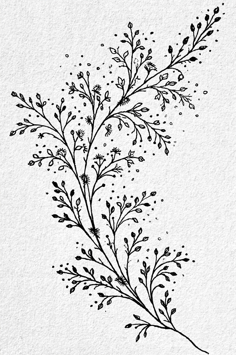 Napkin Corner Botanical Sprig from Botanical Sprig Library Book 5, a digital embroidery design reference for machine embroidery designs, embroidery patterns and corner embroidery.