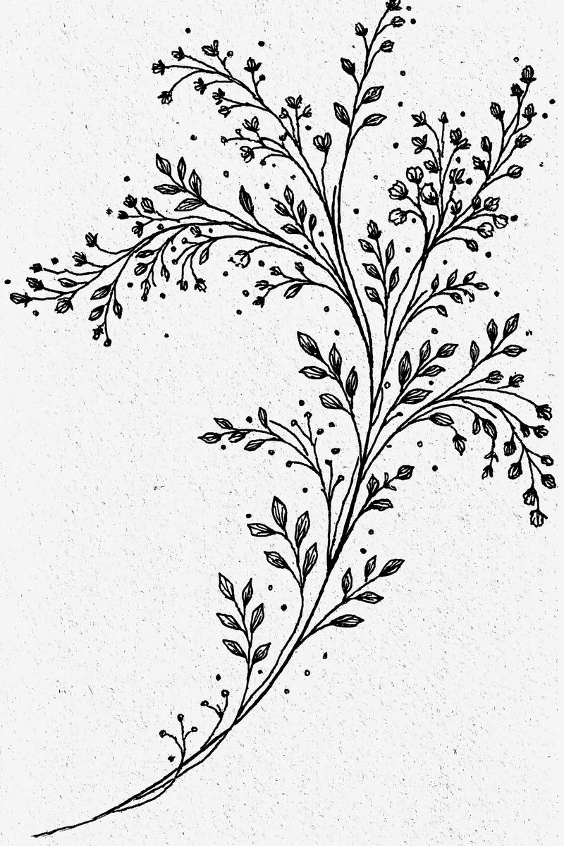 Napkin Corner Botanical Sprig from Botanical Sprig Library Book 7, a digital embroidery design reference for machine embroidery designs, embroidery patterns and corner embroidery.