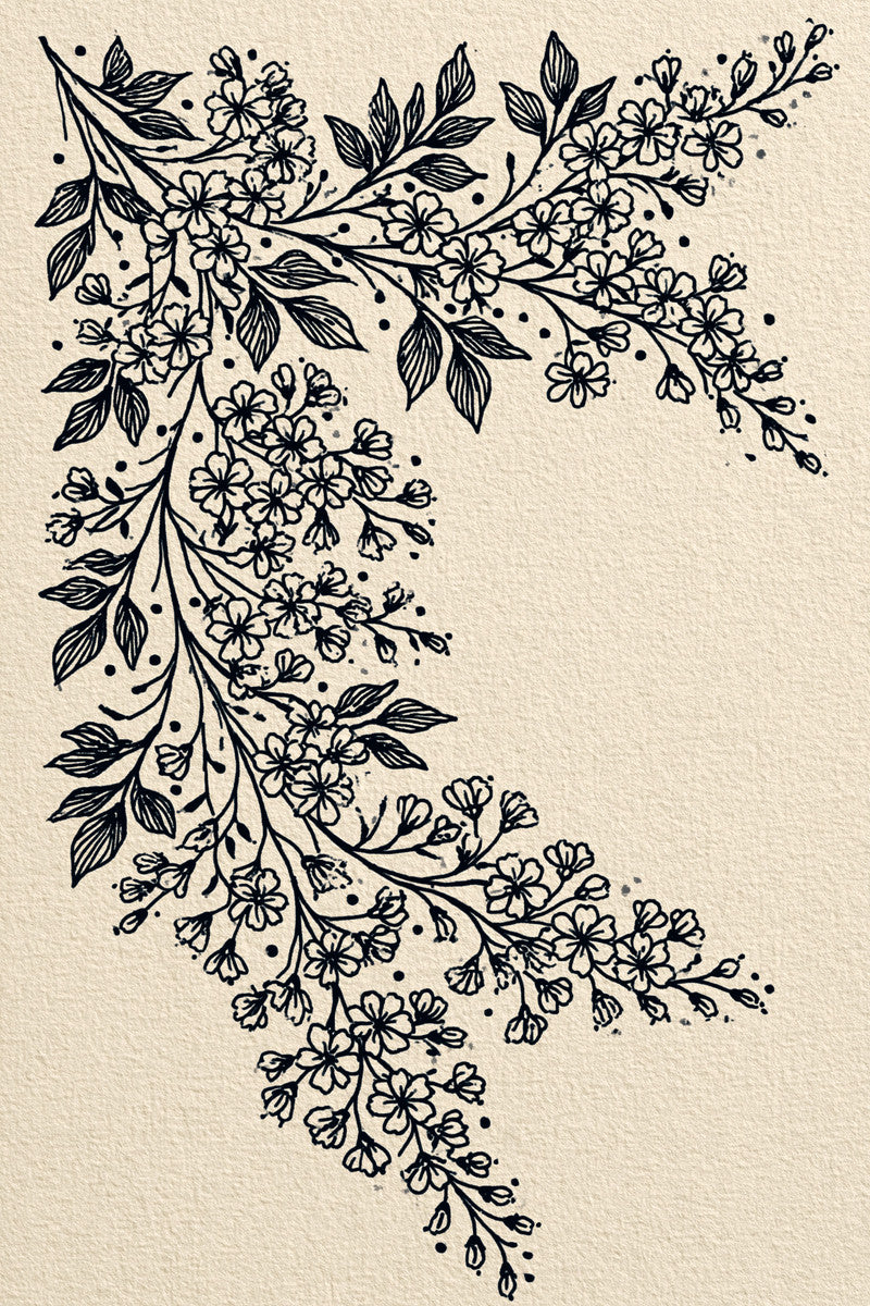 Napkin Corner Floral Frame Classic from Classic Frames & Borders Book 9, a digital embroidery design reference for machine embroidery designs, embroidery patterns and border and edge embroidery.