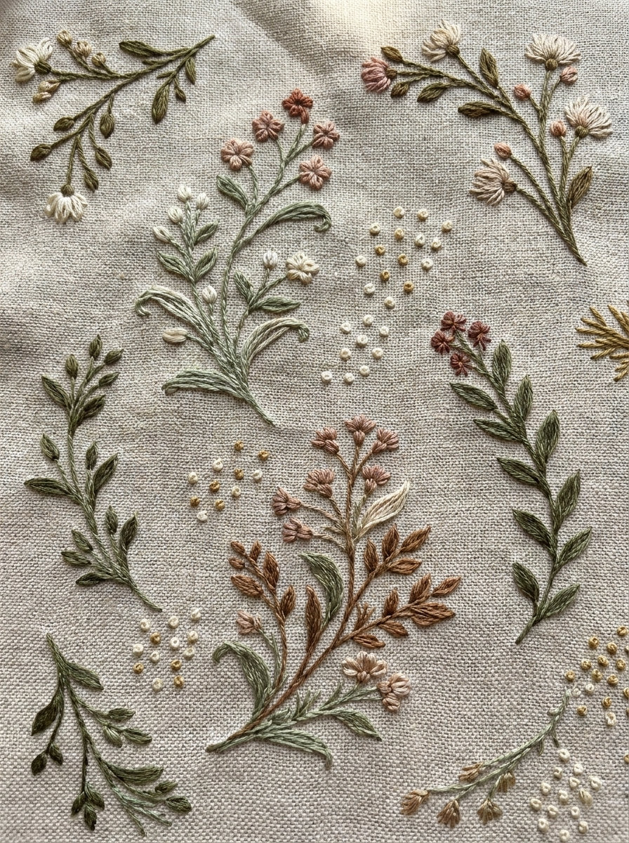 Napkin Corners Gift Pouches And from Botanical Sprig Library Book 2, a digital embroidery design reference for machine embroidery designs, embroidery patterns and corner embroidery.