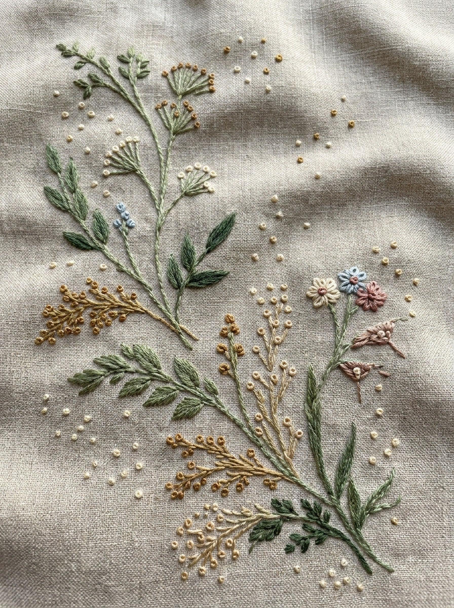 Napkin Gift And Linen Label from Botanical Sprig Library Book 2, a digital embroidery design reference for machine embroidery designs, embroidery patterns and frames and monogram spaces.
