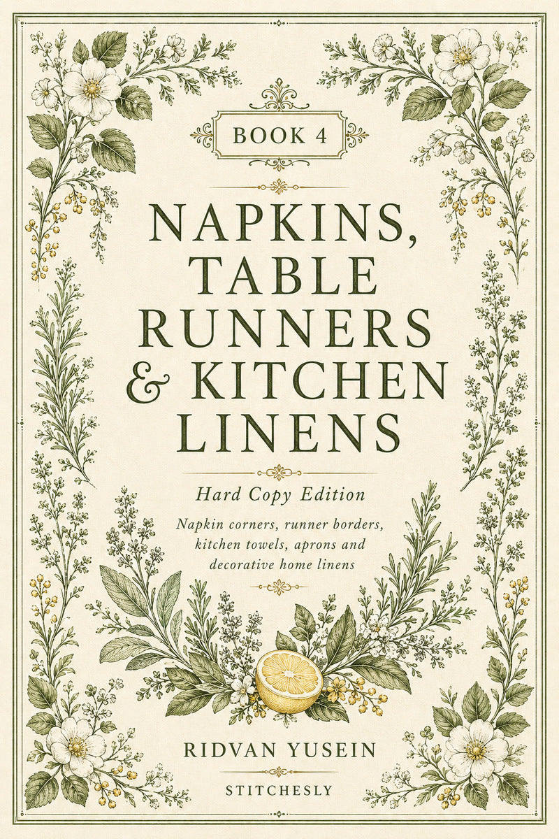 Napkins, Table Runners and Kitchen Linens Book Four, cover view 2.