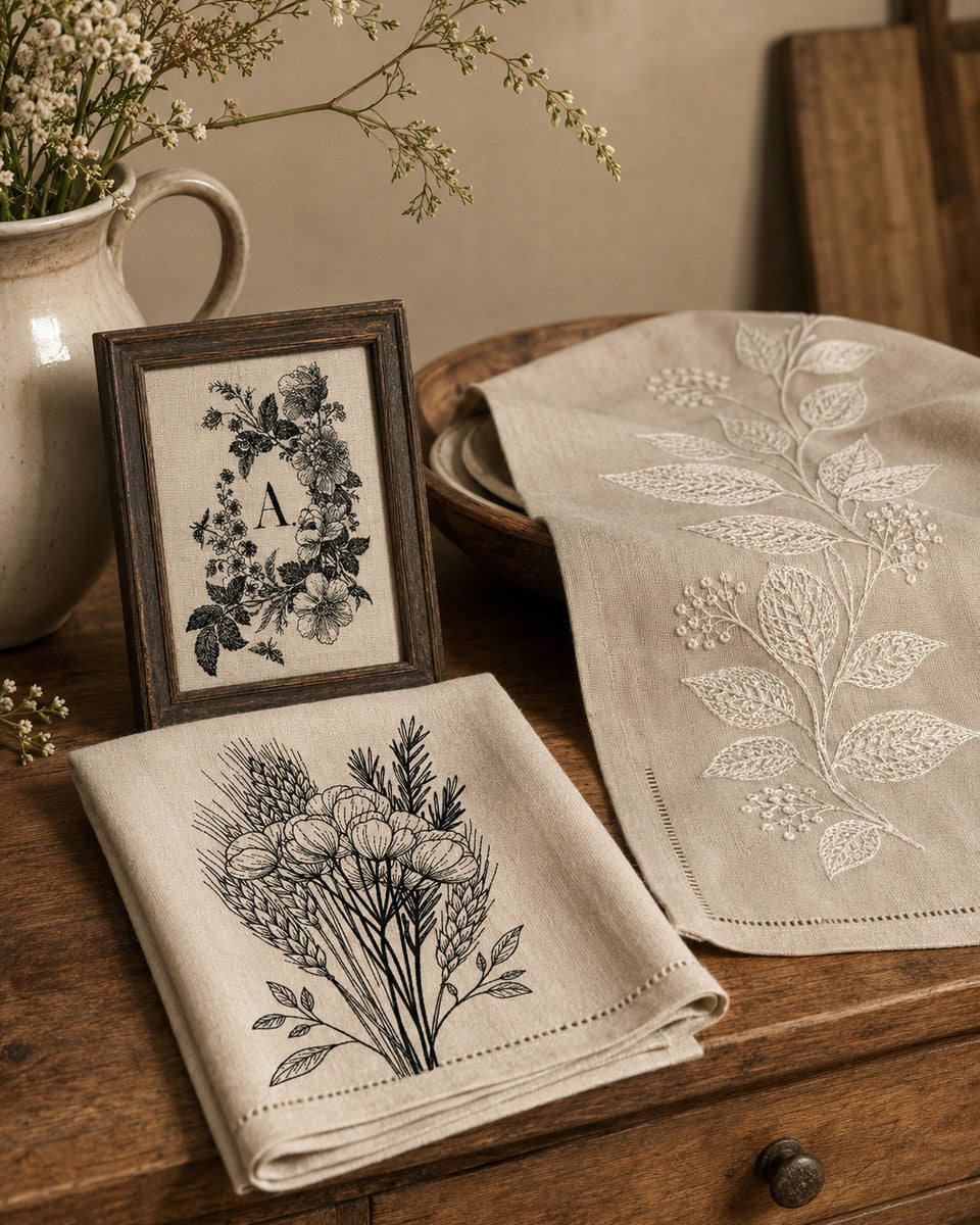 Napkins Table Runners And Kitchen Linens 02 from Napkins, Table Runners & Kitchen Linens Book 3, a digital embroidery design reference for machine embroidery designs, embroidery patterns and border and edge embroidery.