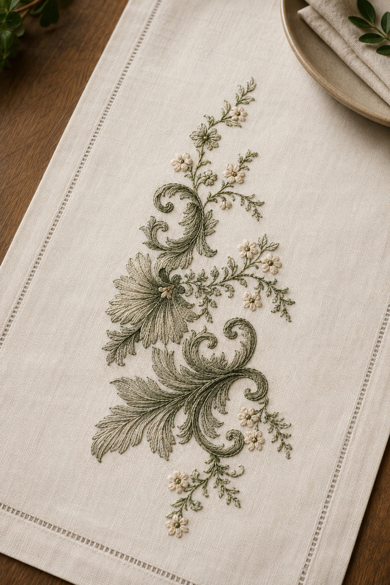 Napkins Table Runners And Kitchen Linens from Napkins, Table Runners & Kitchen Linens Book 1, a digital embroidery design reference for machine embroidery designs, embroidery patterns and border and edge embroidery.