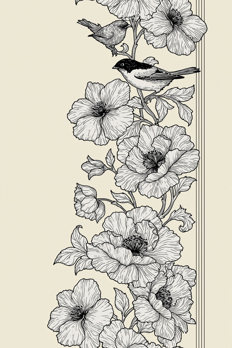 Nature Inspired Border Band 02 from Art Nouveau Needlework Book 4, a digital embroidery design reference for machine embroidery designs, embroidery patterns and border and edge embroidery.