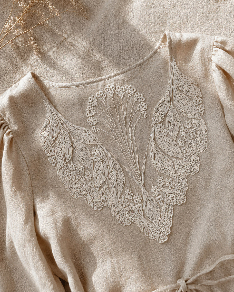 Neckline And Collar Embroidery Designs from Neckline & Collar Embroidery Designs Book 1, a digital embroidery design reference for machine embroidery designs, embroidery patterns and garment placement ideas.