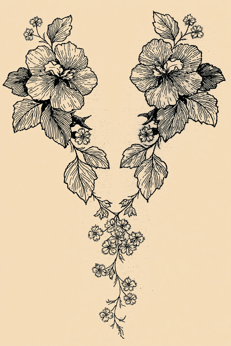 Neckline And Shoulder Accent 02 from Neckline & Collar Embroidery Designs Book 1, a digital embroidery design reference for machine embroidery designs, embroidery patterns and garment placement ideas.
