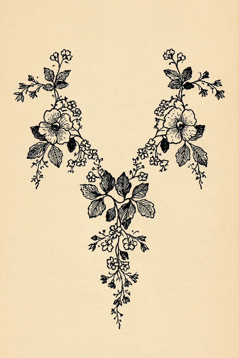 Neckline And Shoulder Accent 02 from Neckline & Collar Embroidery Designs Book 2, a digital embroidery design reference for machine embroidery designs, embroidery patterns and garment placement ideas.