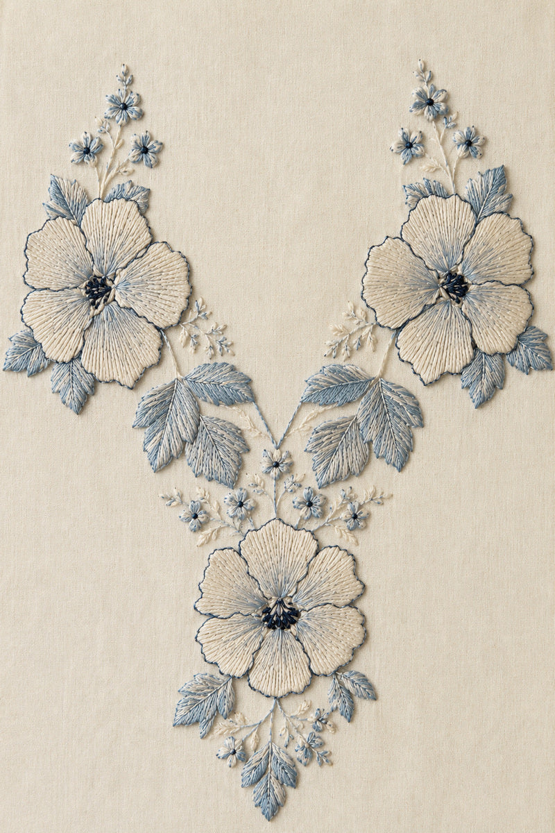 Neckline And Shoulder Accent 02 from Neckline & Collar Embroidery Designs Book 4, a digital embroidery design reference for machine embroidery designs, embroidery patterns and garment placement ideas.