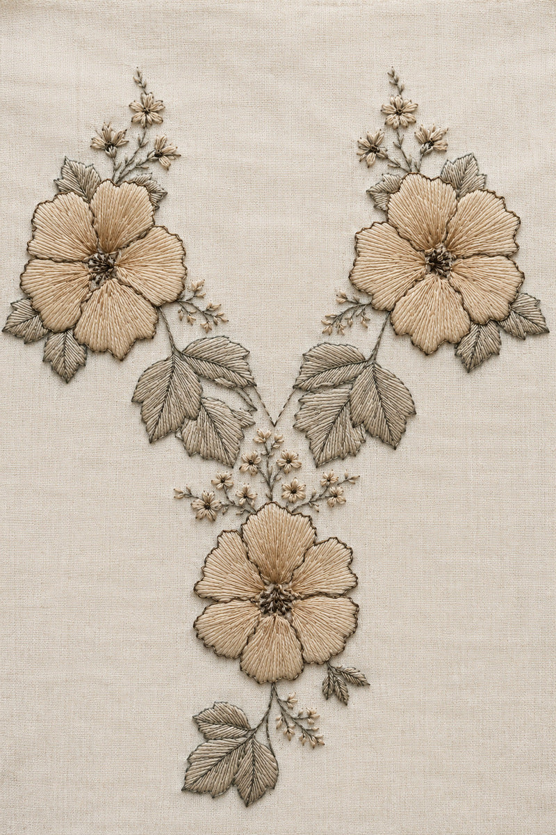 Neckline And Shoulder Accent from Neckline & Collar Embroidery Designs Book 4, a digital embroidery design reference for machine embroidery designs, embroidery patterns and garment placement ideas.