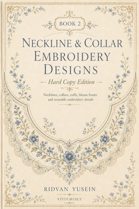 Neckline and Collar Embroidery Designs Book Two digital book cover, view 2.