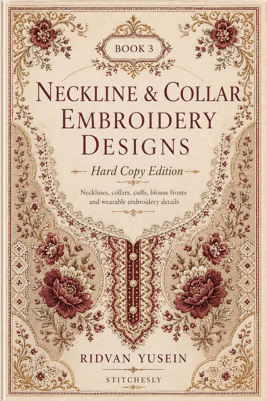 Neckline and Collar Embroidery Designs Book Three, cover view 2.