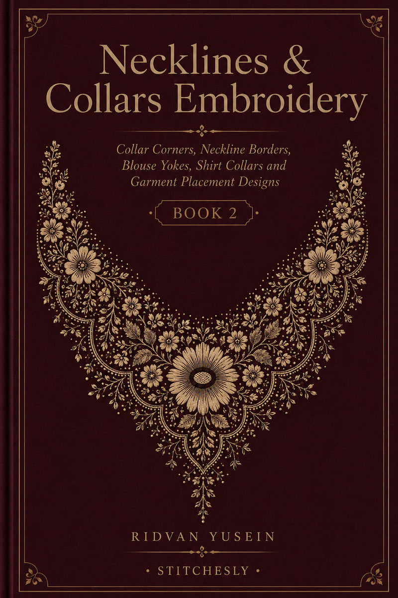 Necklines And Collars Embroidery 2 Book 03 from Necklines & Collars Embroidery Book 2, a digital embroidery design reference for machine embroidery designs, embroidery patterns and garment placement ideas.