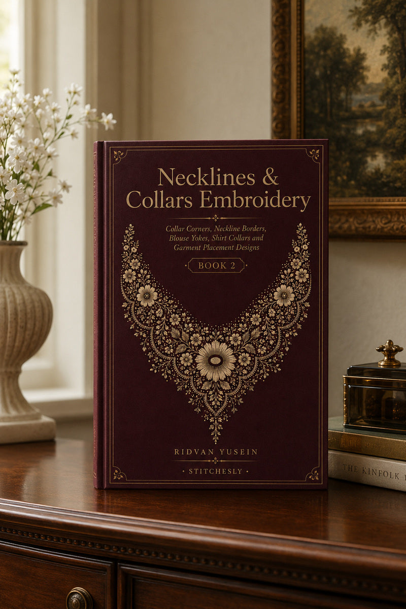 Necklines And Collars Embroidery 2 Book from Necklines & Collars Embroidery Book 2, a digital embroidery design reference for machine embroidery designs, embroidery patterns and garment placement ideas.