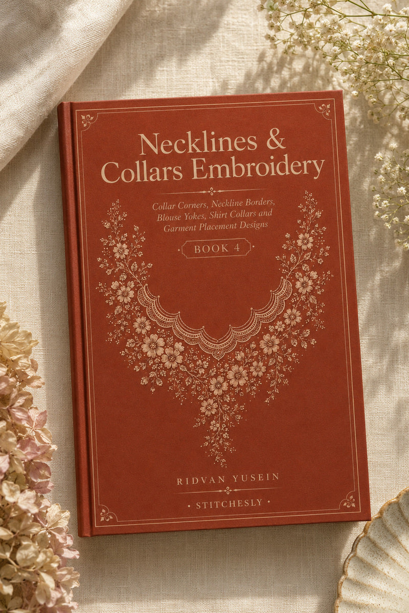 Necklines And Collars Embroidery 4 Book 03 from Necklines & Collars Embroidery Book 4, a digital embroidery design reference for machine embroidery designs, embroidery patterns and garment placement ideas.