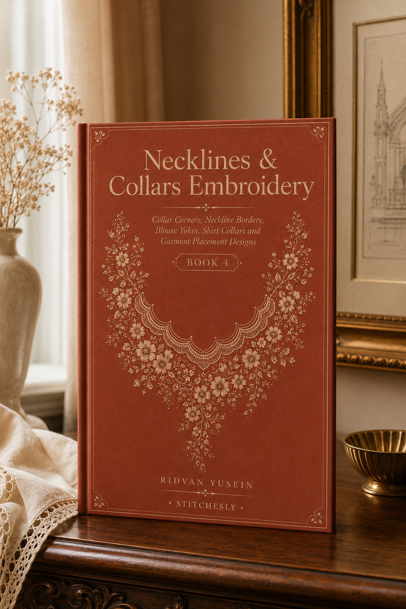 Necklines And Collars Embroidery 4 Book from Necklines & Collars Embroidery Book 4, a digital embroidery design reference for machine embroidery designs, embroidery patterns and garment placement ideas.