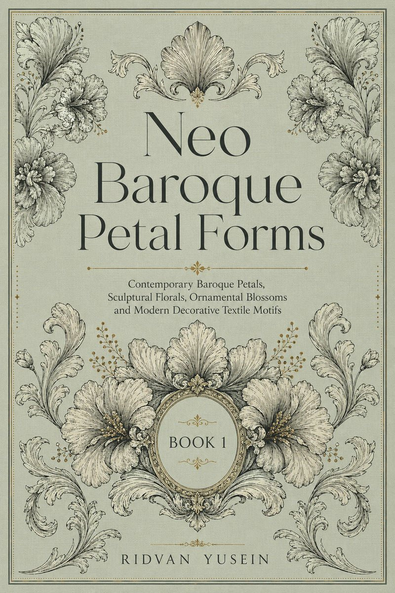 Front cover of Neo Baroque Petal Forms, Book One, with floral ornament.