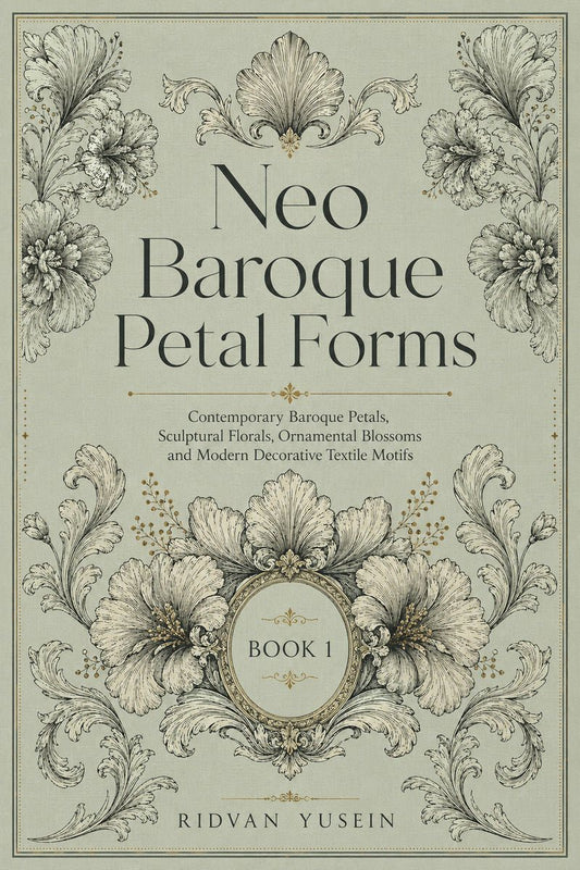 Front cover of Neo Baroque Petal Forms, Book One, with floral ornament.