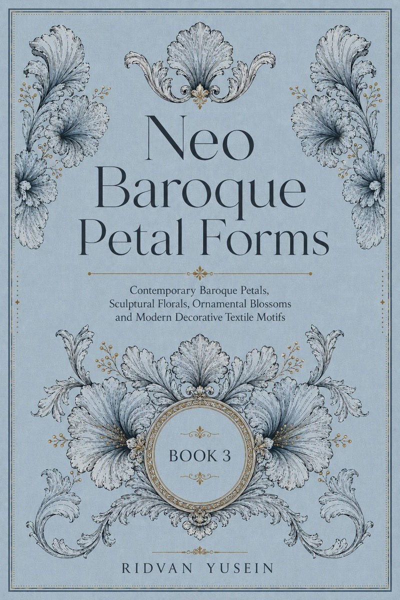 Front cover of Neo Baroque Petal Forms, Book Three, with floral ornament.