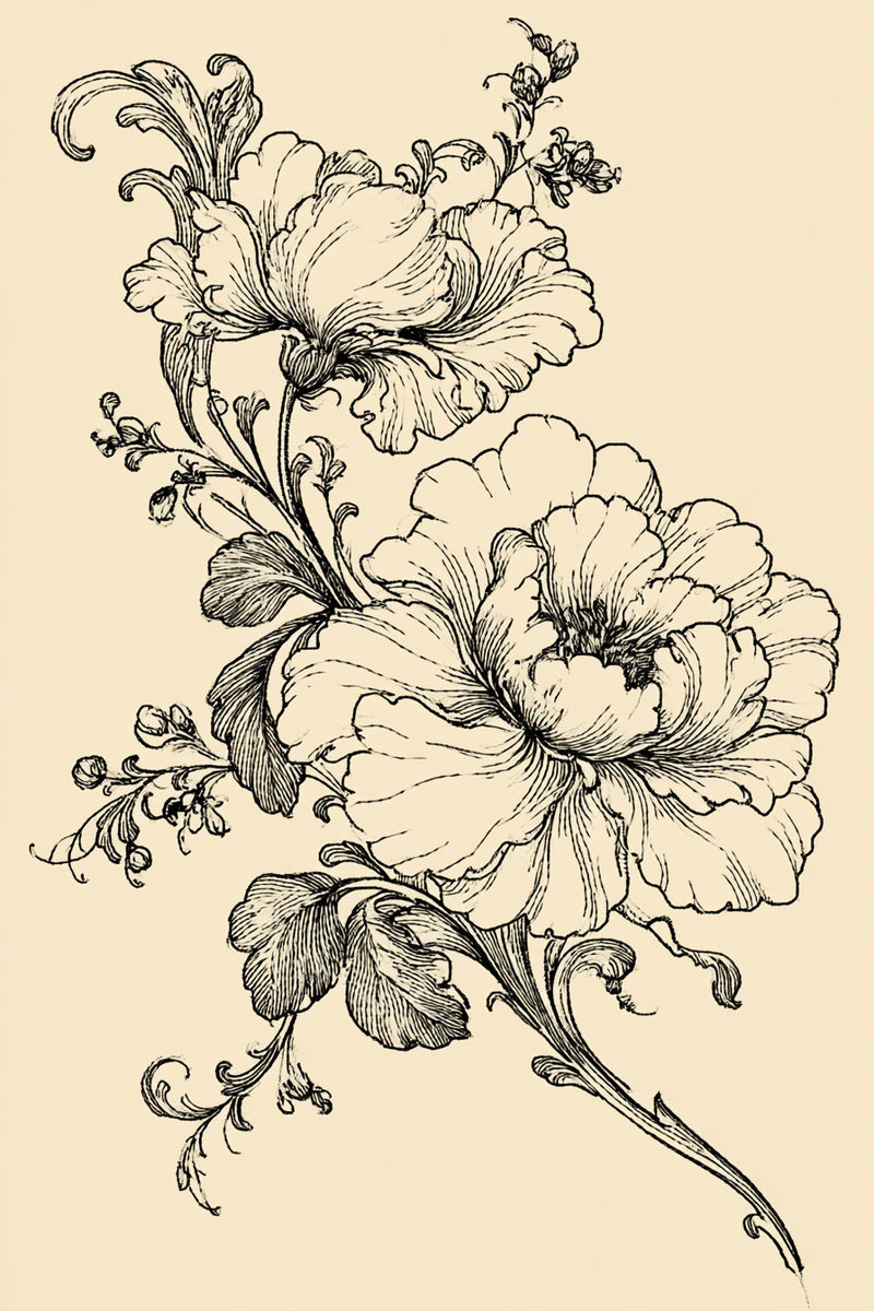 Neo Baroque Floral Corner from Baroque Scrollwork & Luxury Ornament Book 2, a digital embroidery design reference for machine embroidery designs, embroidery patterns and corner embroidery.