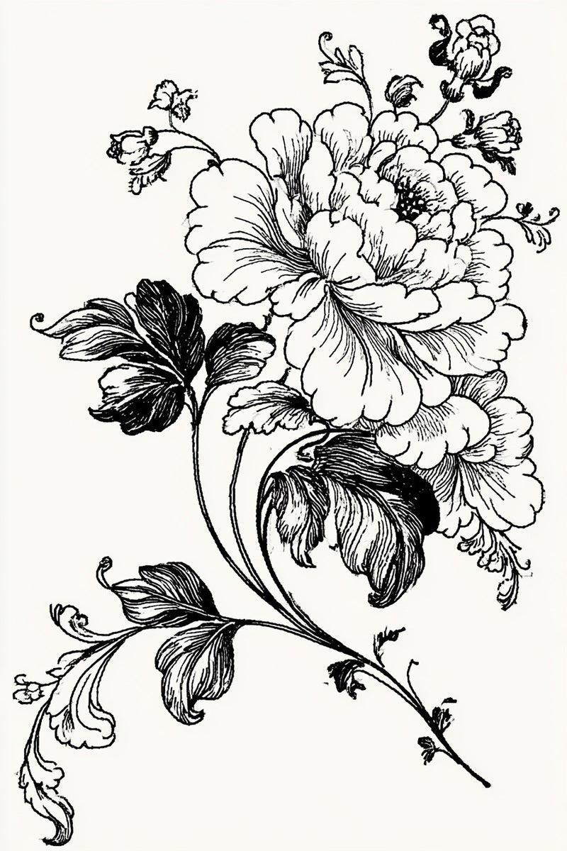 Neo Baroque Floral Corner from Baroque Scrollwork & Luxury Ornament Book 3, a digital embroidery design reference for machine embroidery designs, embroidery patterns and corner embroidery.