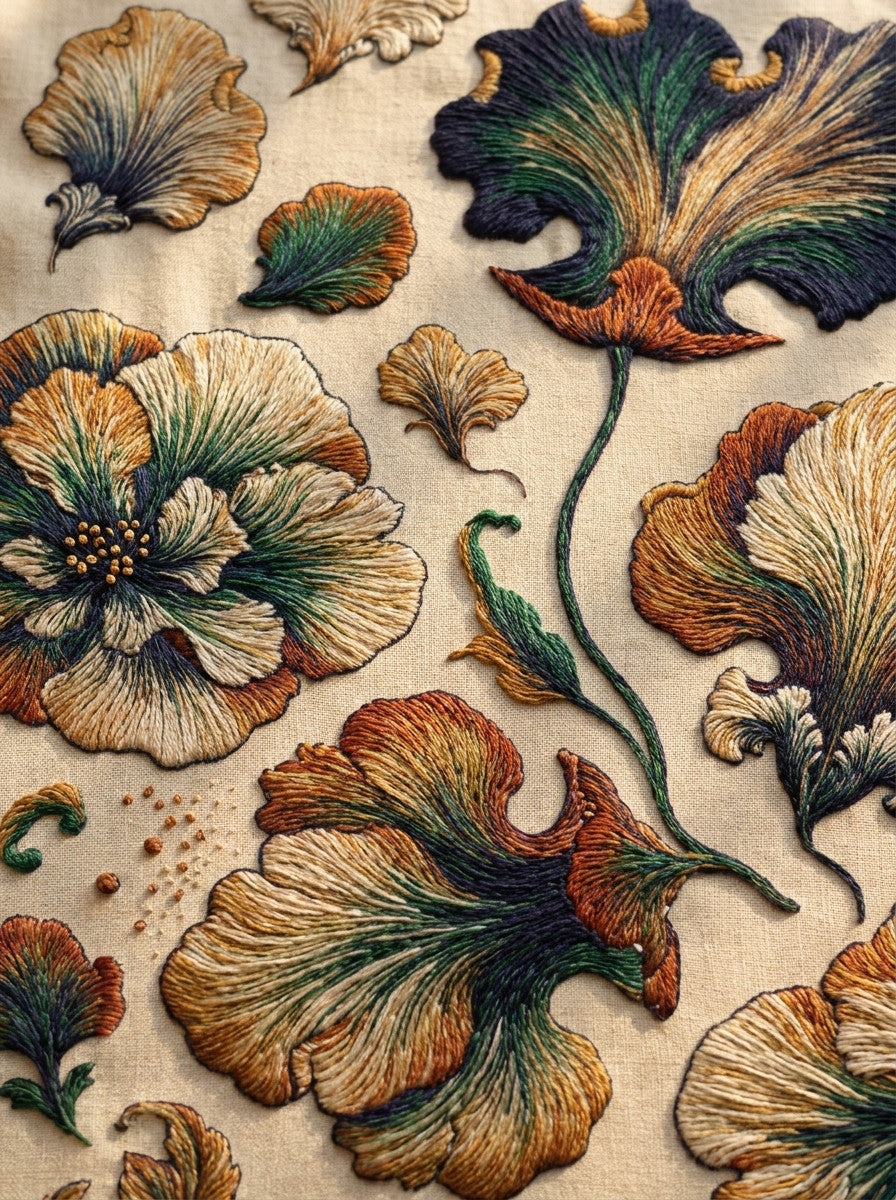 Neo Baroque Petal Embroidery Pattern 2 from Neo Baroque Petal Forms Book 1, a digital embroidery design reference for machine embroidery designs, embroidery patterns and embroidery design reference.