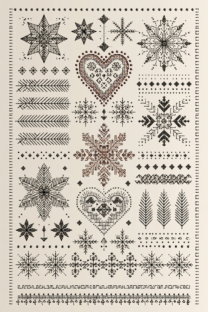 Nordic Christmas Geometry Plate Christmas from Christmas Embroidery Collection Book 1, a digital embroidery design reference for machine embroidery designs, embroidery patterns and seasonal embroidery motifs.