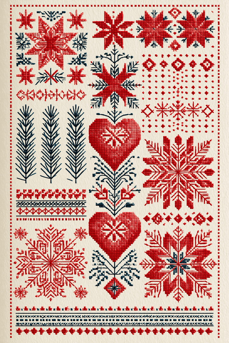 Nordic Christmas Geometry Plate Christmas from Christmas Embroidery Collection Book 3, a digital embroidery design reference for machine embroidery designs, embroidery patterns and seasonal embroidery motifs.