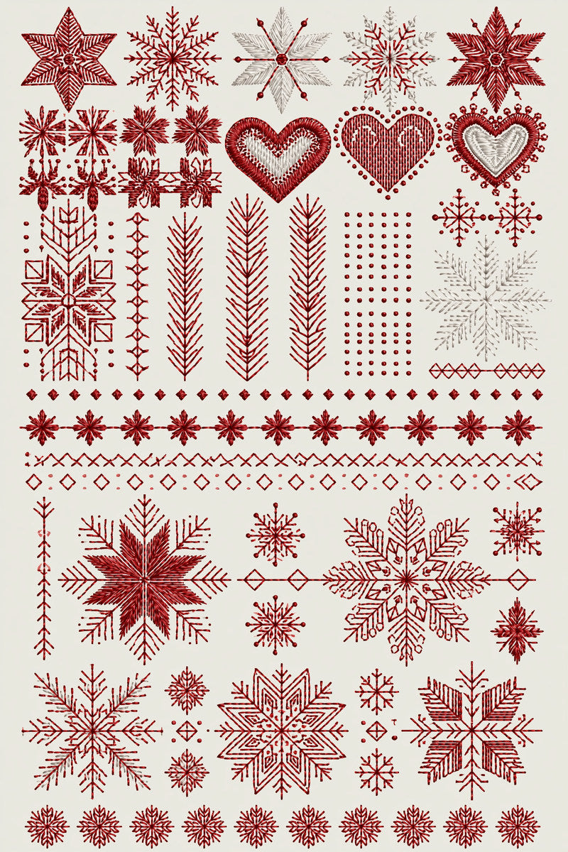 Nordic Christmas Geometry Plate Christmas from Christmas Embroidery Collection Book 4, a digital embroidery design reference for machine embroidery designs, embroidery patterns and seasonal embroidery motifs.