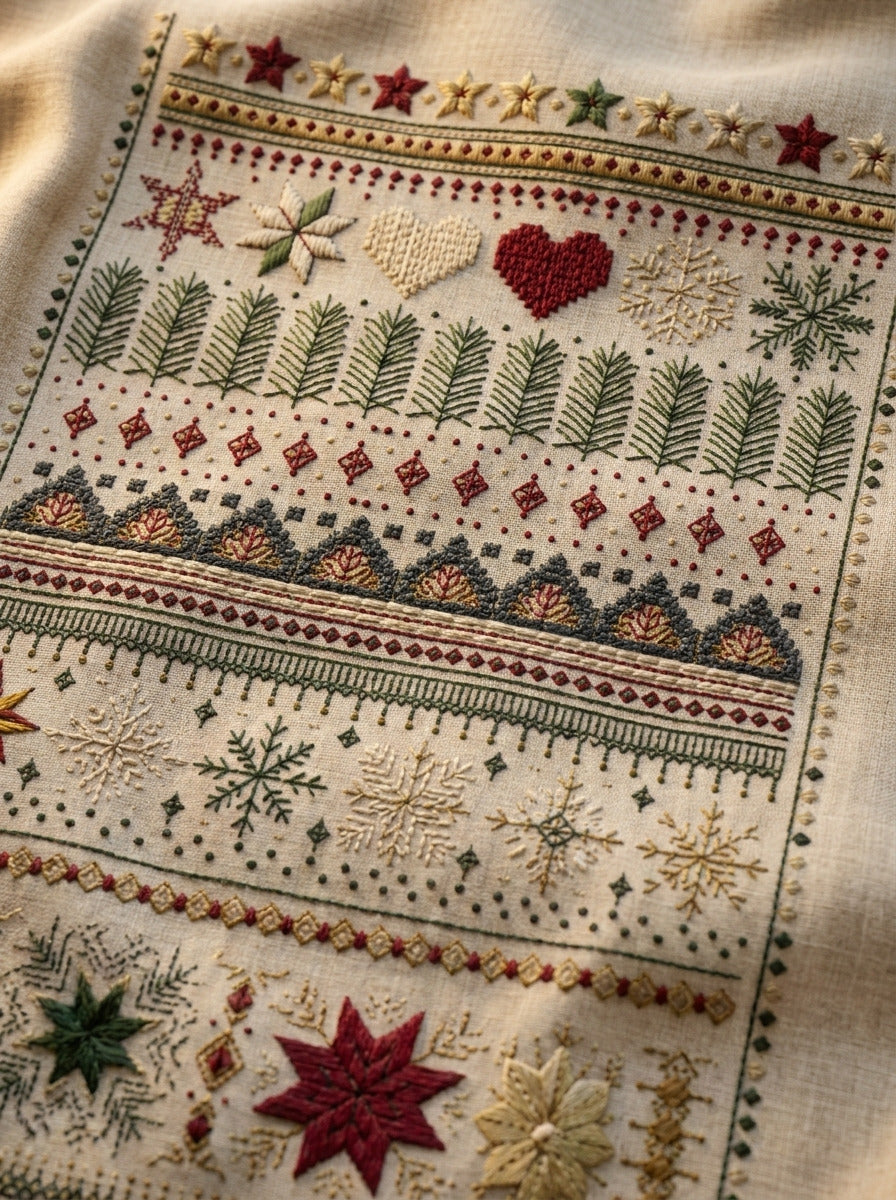 Nordic Christmas Geometry Plate Christmas from Christmas Embroidery Collection Book 2, a digital embroidery design reference for machine embroidery designs, embroidery patterns and seasonal embroidery motifs.