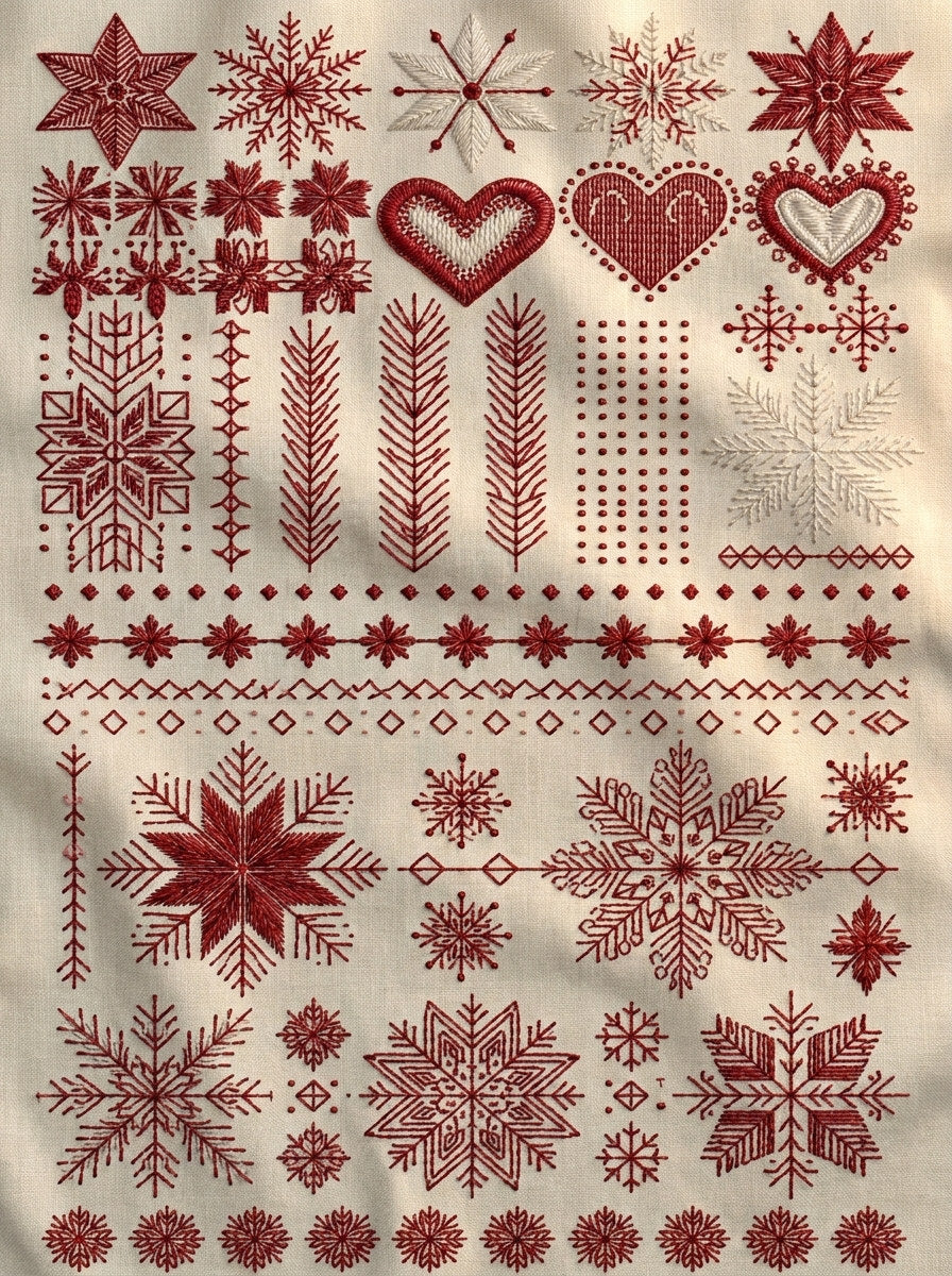 Nordic Christmas Geometry Plate Christmas from Christmas Embroidery Collection Book 4, a digital embroidery design reference for machine embroidery designs, embroidery patterns and seasonal embroidery motifs.