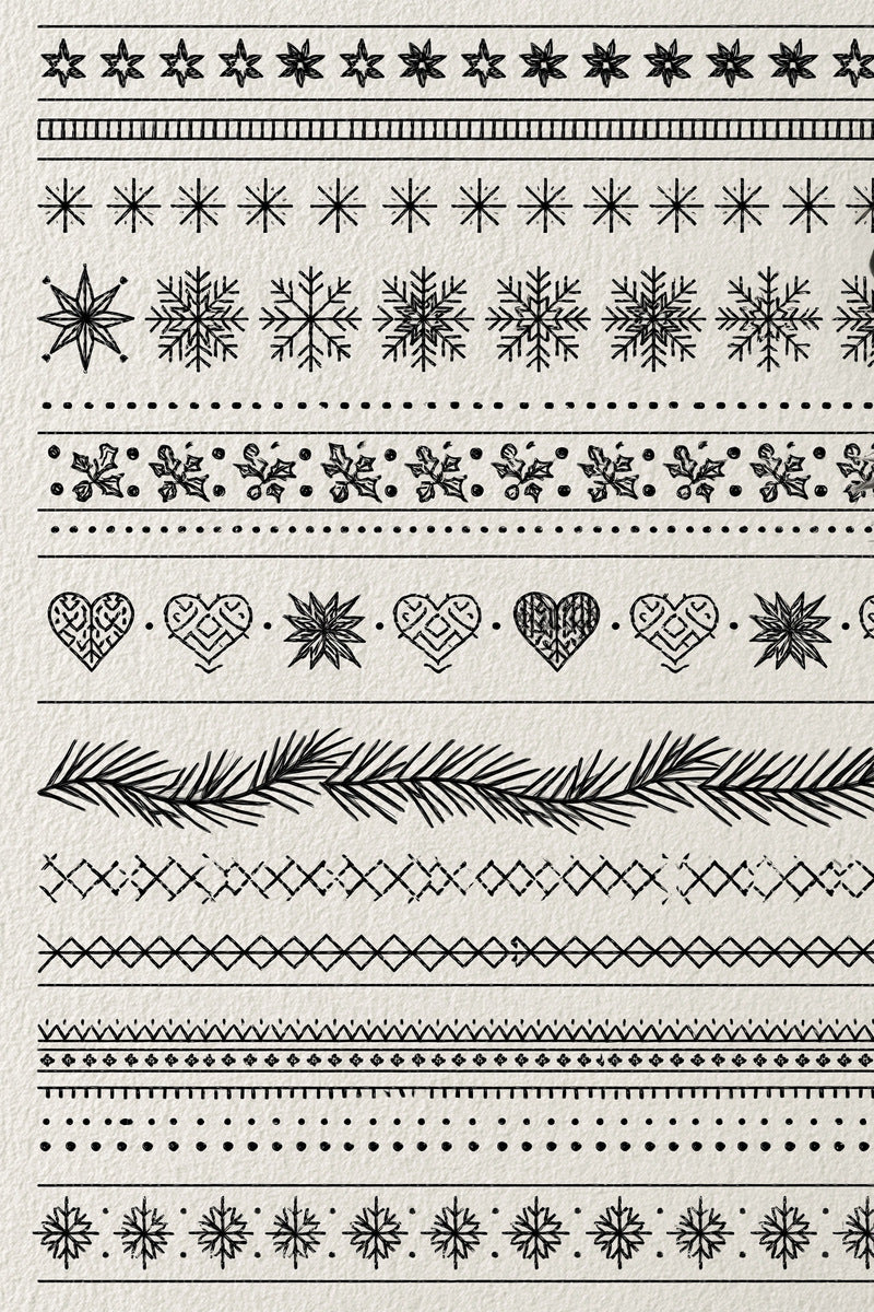 Nordic Winter Border Sampler Christmas from Christmas Embroidery Collection Book 1, a digital embroidery design reference for machine embroidery designs, embroidery patterns and border and edge embroidery.